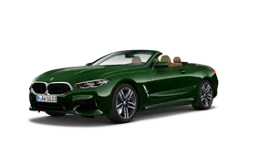 Grünes BMW Cabrio der 8er-Serie, seitlich, ohne Hintergrund.